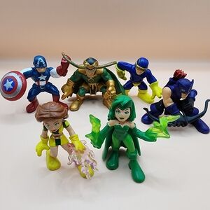 Marvel Super Hero Squad Lot Polaris (Rare) Loki Jubilee Hawkeye